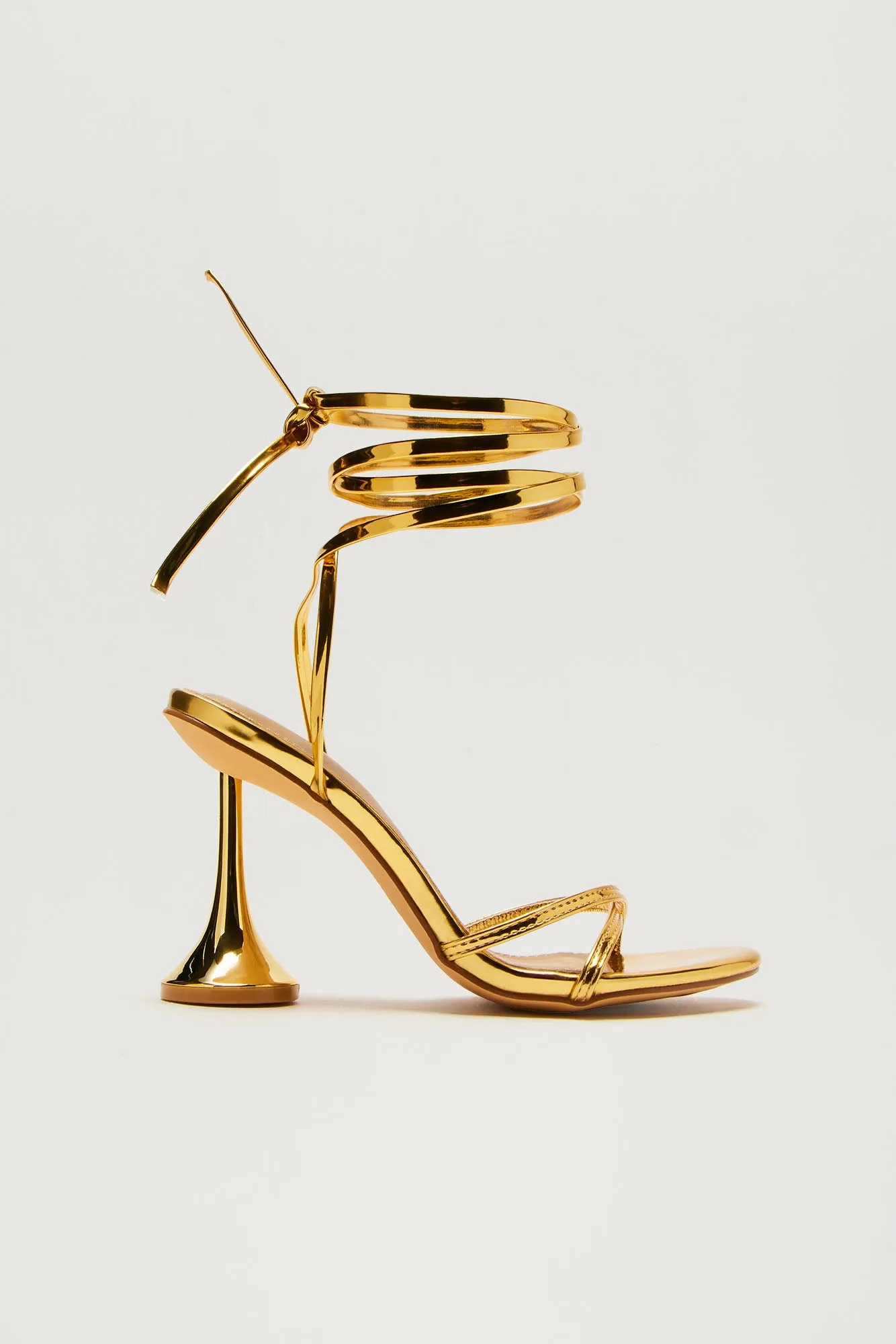 Blind Love Wrap Up Heels - Gold