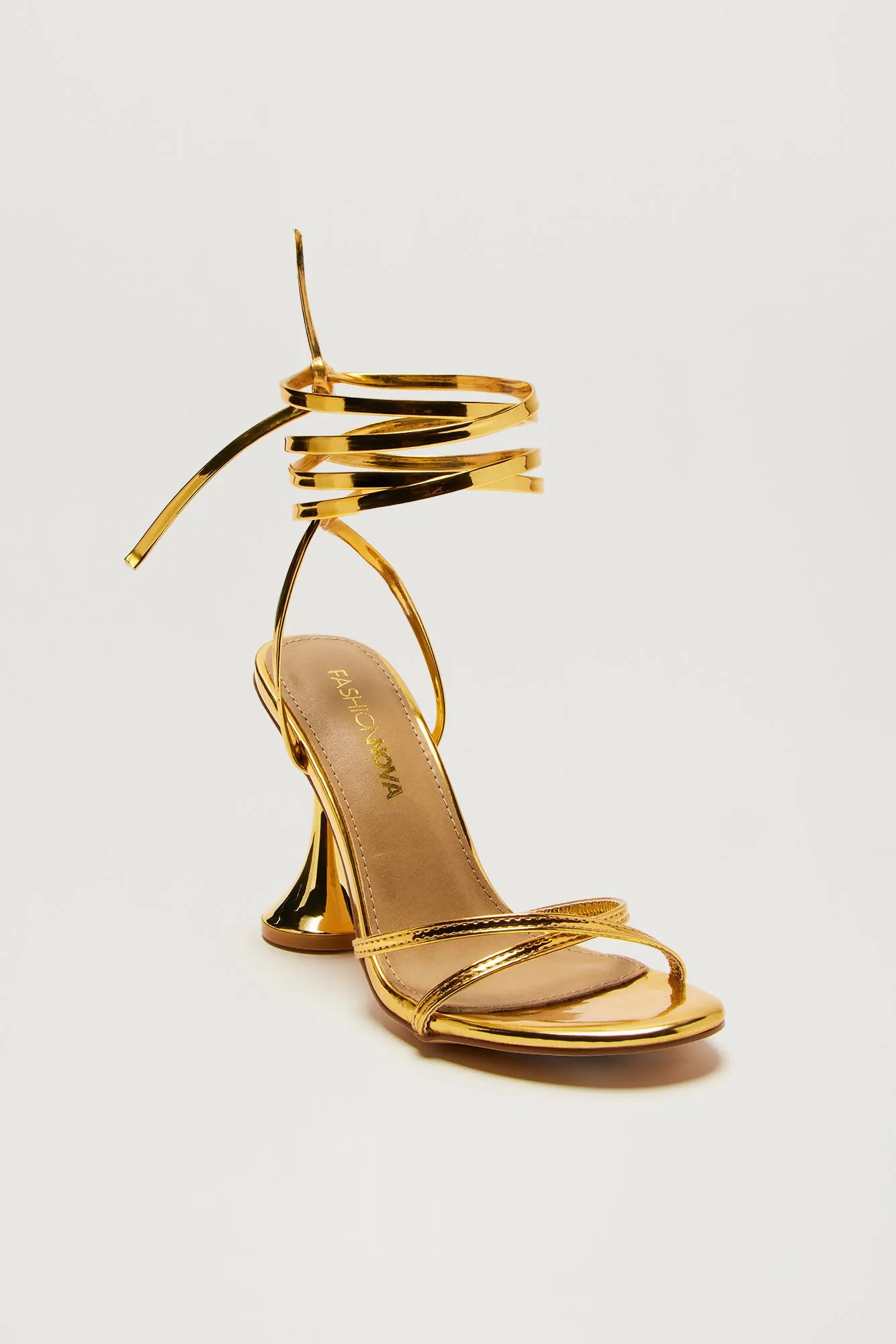Blind Love Wrap Up Heels - Gold