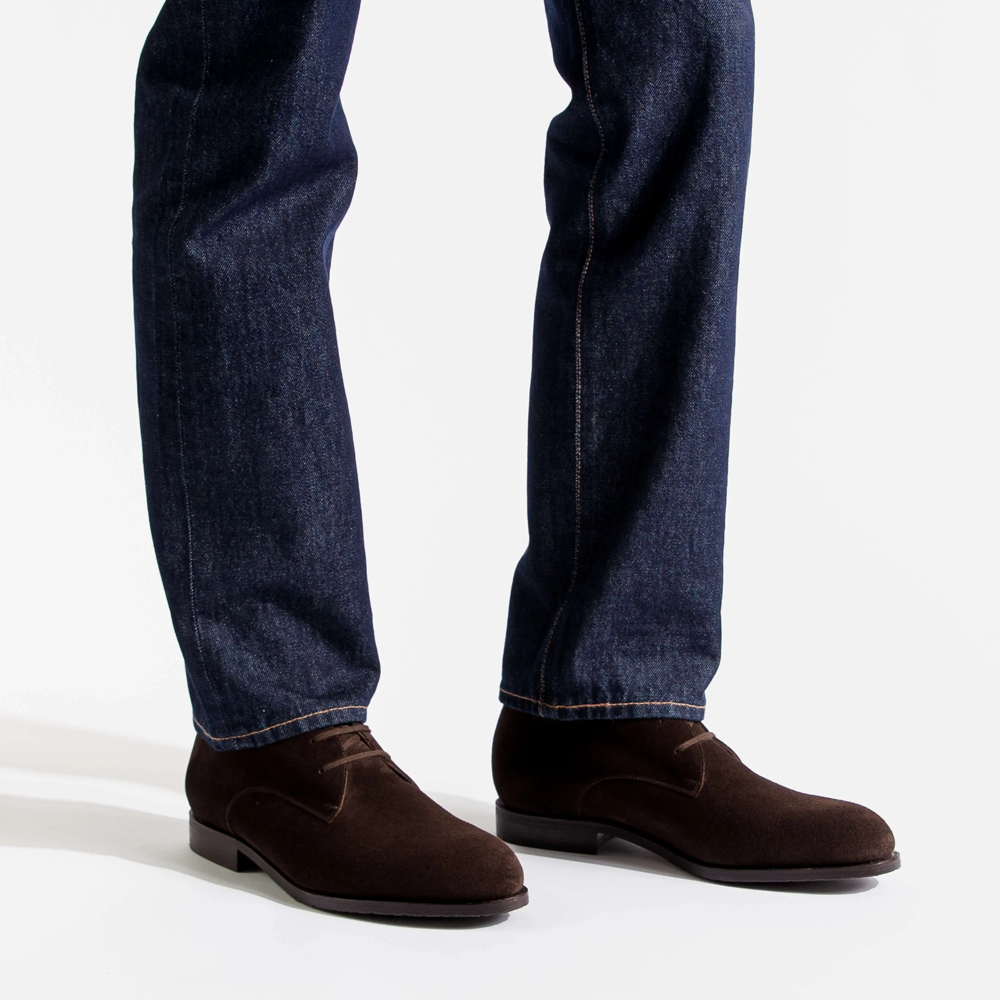 Bottine Chukka Edouard  [Homme cuir veau velours marron foncé]