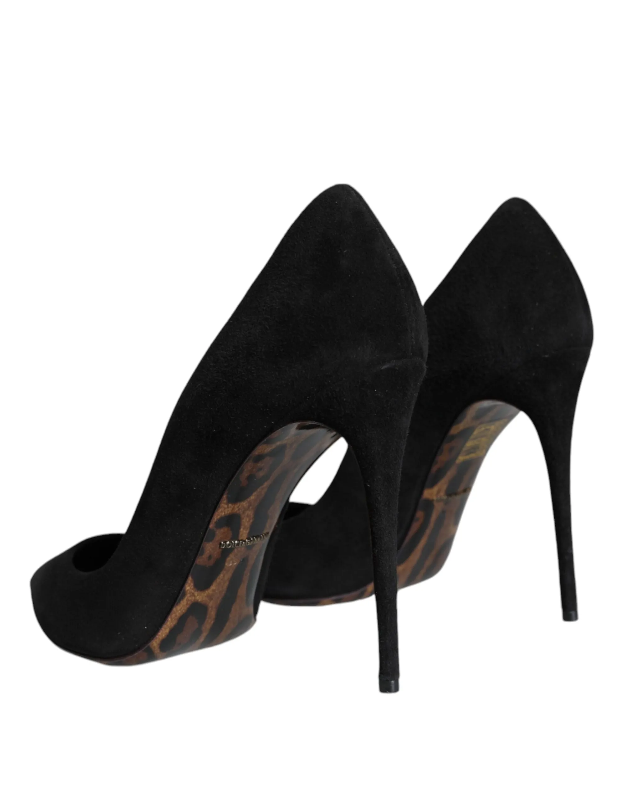 Dolce & Gabbana Black Stiletto Pumps In Suede Leather