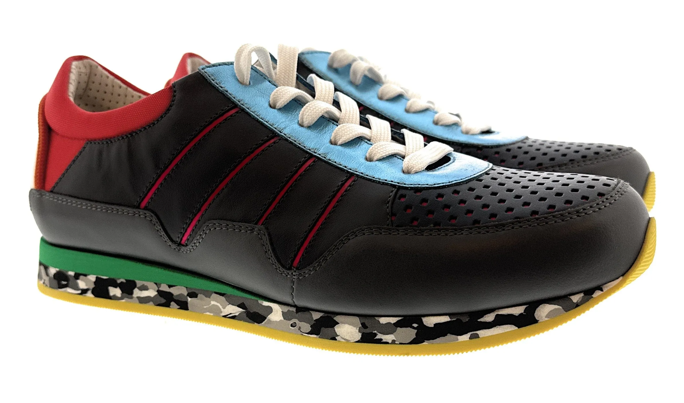 Dolce & Gabbana Men's Multi-Color Lace-Up Sneakers Camouflage Sole -EU40