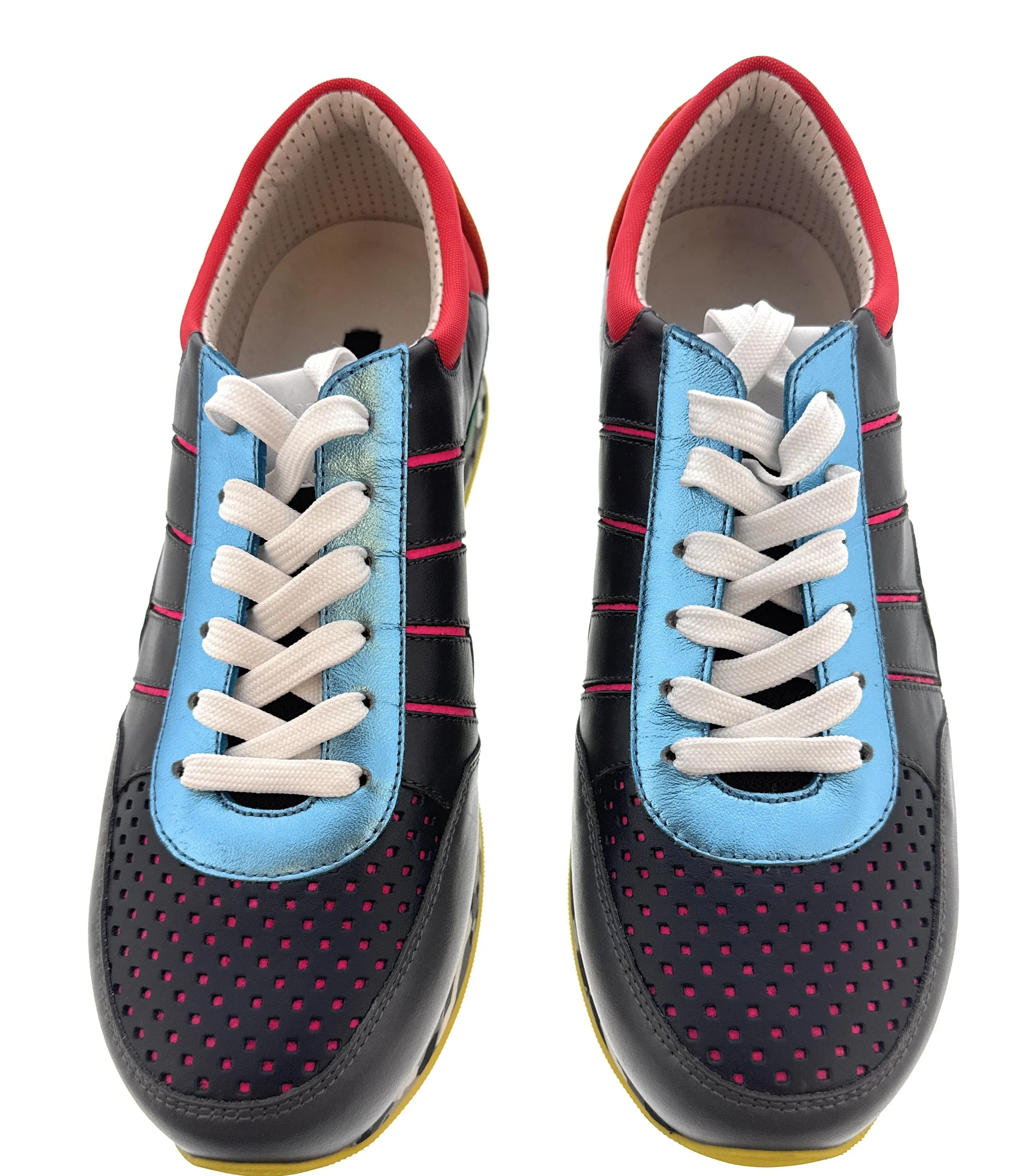 Dolce & Gabbana Men's Multi-Color Lace-Up Sneakers Camouflage Sole -EU40