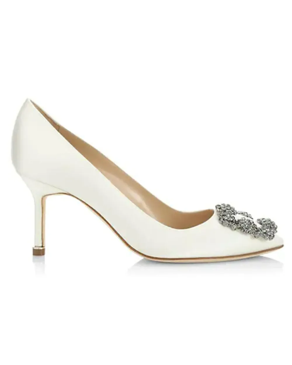 Hangisi 70 Satin Pump in Light Cream