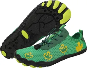Hike Barefoot Shoes Women Men Non-Slip Athletic Footwear Wide Toe Box Shoes Grounded Footwear Maple Leaf Print Running Swimming Sneaker Quick Dry Hiking Shoe Lightweight Breathable Shoe