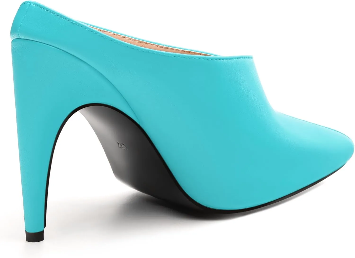 JUSTDANNI Mules for Women Heels Peep Open Toe Stiletto High Heel Sandals Slingback Slip On Comfortable Casual Wedding Office Dating Dress Shoes