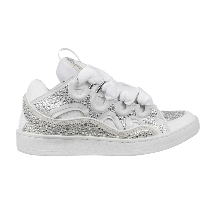 Lanvin Curb Sneakers 'Crystal Embellishments - White', white