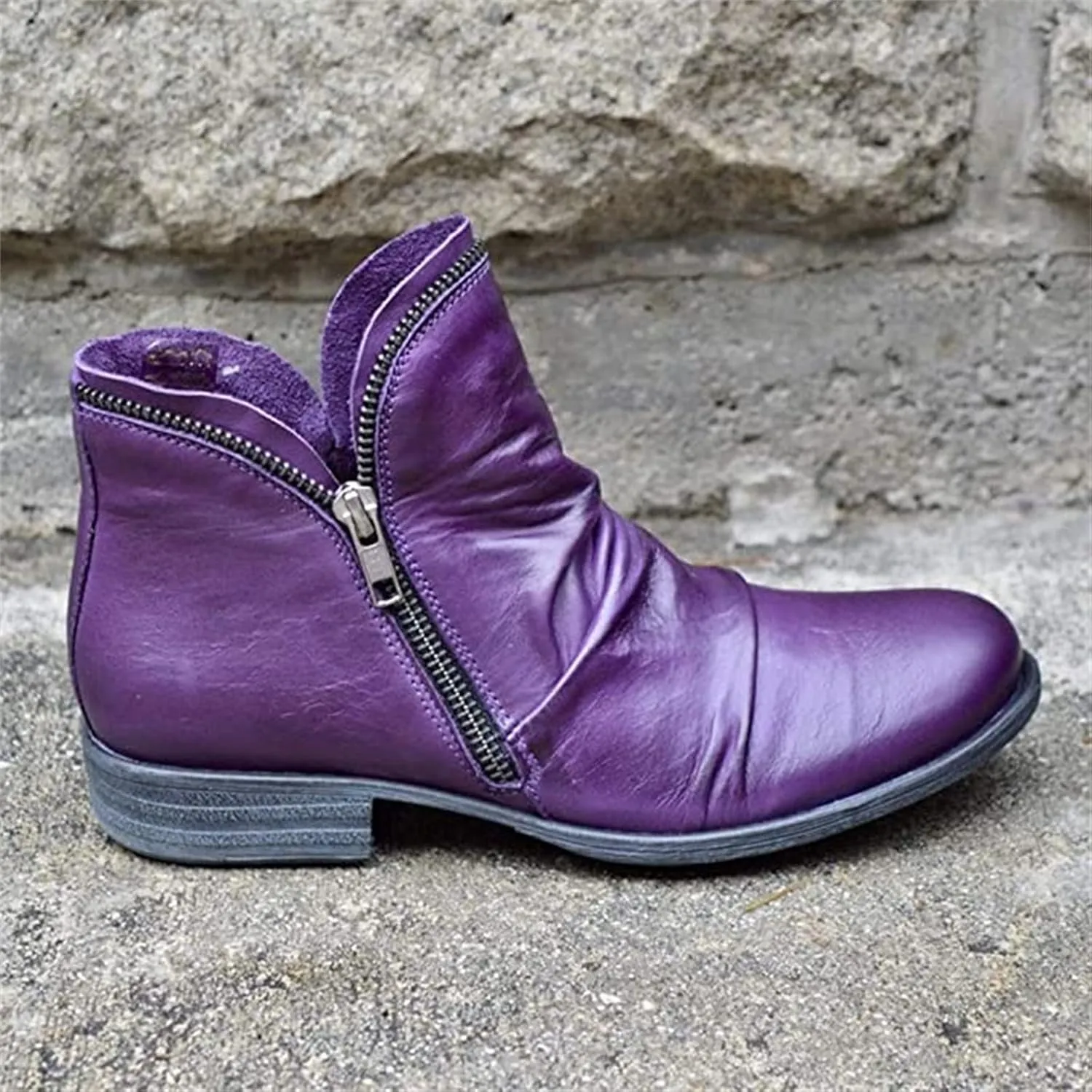 Lausiuoe Boots For Women Ankle Booties Flat Heel Western Shoes Ladies Casual Dressy Comfortable Fashion Short Booties