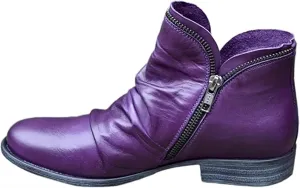 Lausiuoe Boots For Women Ankle Booties Flat Heel Western Shoes Ladies Casual Dressy Comfortable Fashion Short Booties