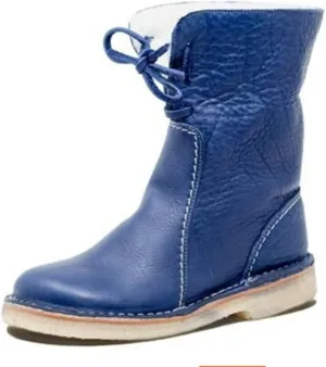 Lausiuoe Snow Boots For Women Wide Width Mid Calf Classic Fuzzy Fur Lining Fashion Winter Boots Slip On Warm Ankle Booties