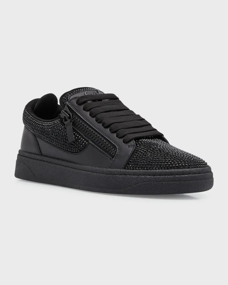 Men's Low Leather Sneakers GZ 94 Crystal Giuseppe Zanotti