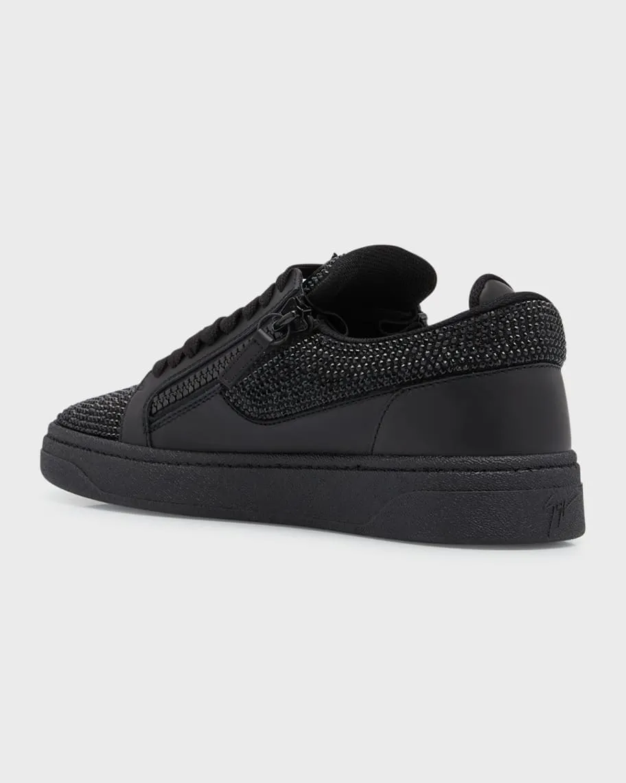 Men's Low Leather Sneakers GZ 94 Crystal Giuseppe Zanotti