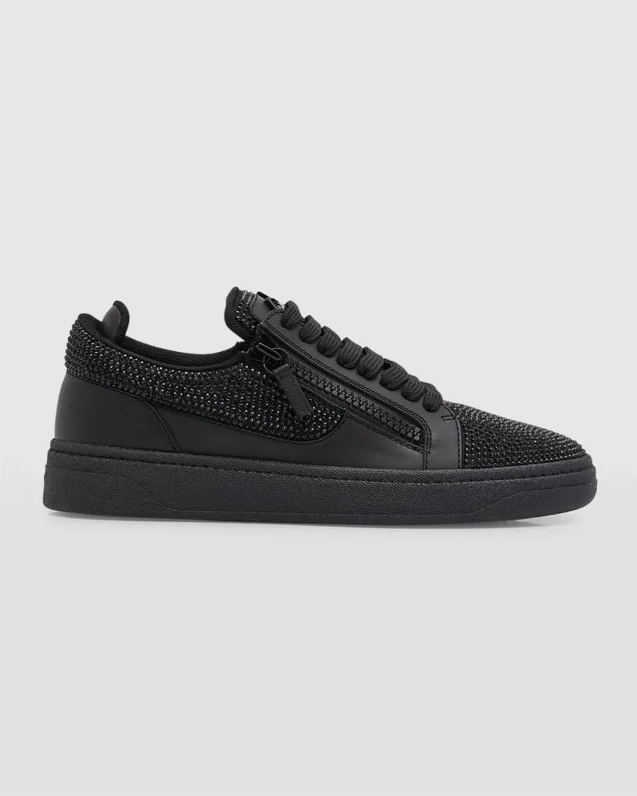 Men's Low Leather Sneakers GZ 94 Crystal Giuseppe Zanotti