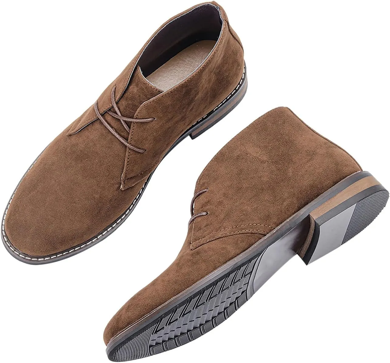 Santimon Chukka Boots Mens Casual Dress Suede Leather Prom Wedding Cowboy Boots Men's Fashion Formal Ankle Western Chelsea Boots