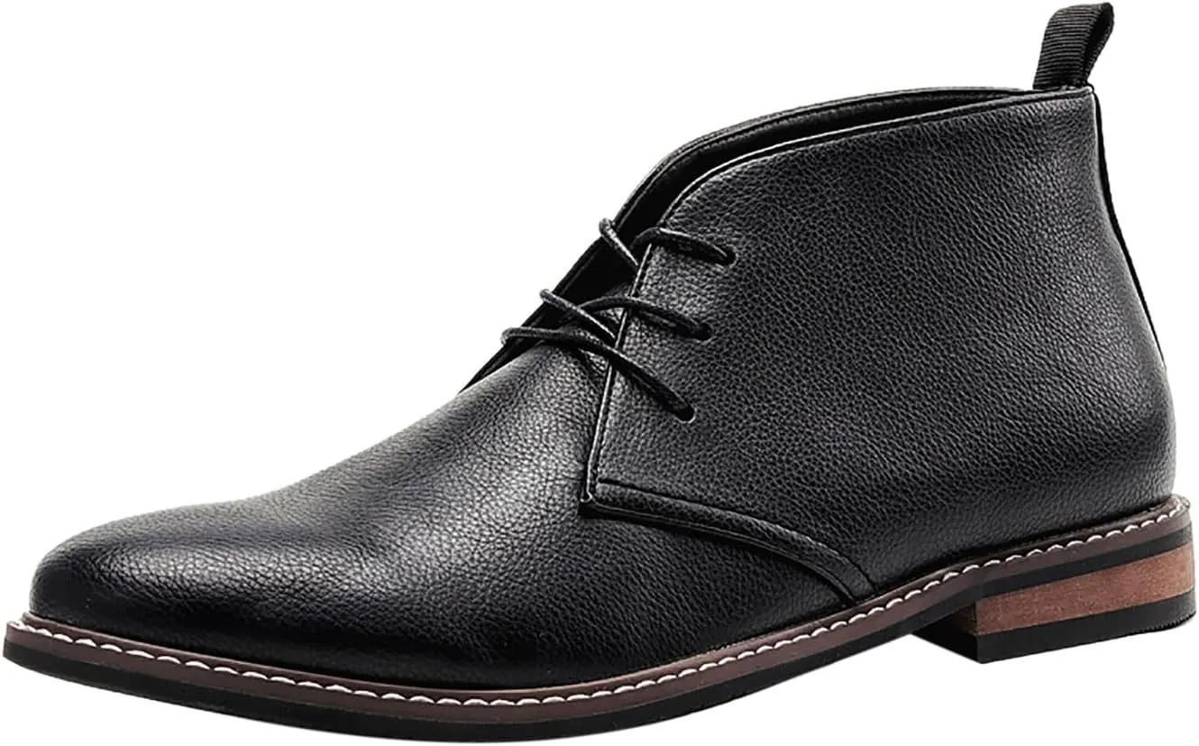 Santimon Chukka Boots Mens Casual Dress Suede Leather Prom Wedding Cowboy Boots Men's Fashion Formal Ankle Western Chelsea Boots